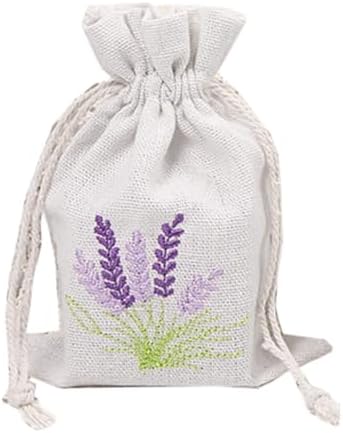 Set of 10 Cotton Linen Lavender Scented Bags for Jewelry Storage
