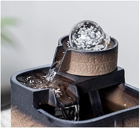 GaRcan Ceramic Desktop Fountain Brown Zen Decor