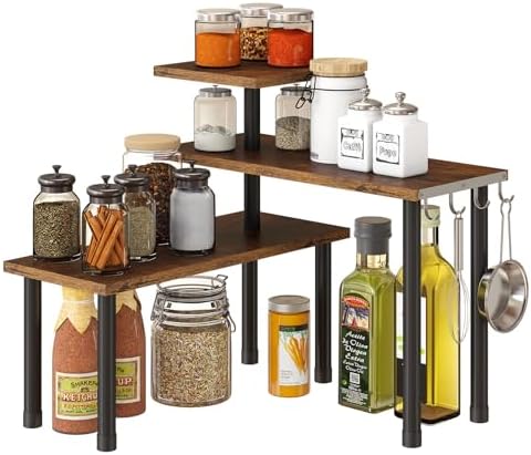 GHWIE Corner Shelf Organizer 3 Tier Bamboo Kitchen Rack