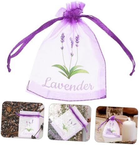 50pcs Lavender Tea Bags Storage Drawstring Pouches for Spices