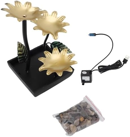 Tomotato Tabletop Fountain with Adjustable Flow and LED Light