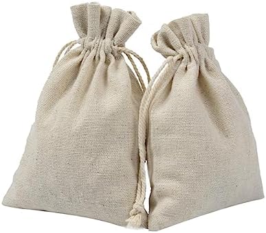 PartyKindom 4pcs Drawstring Pouch Bags for Herbs and Tea Travel