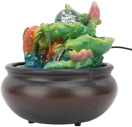 USB Tabletop Fountain with LED Lights and Adjustable Flow