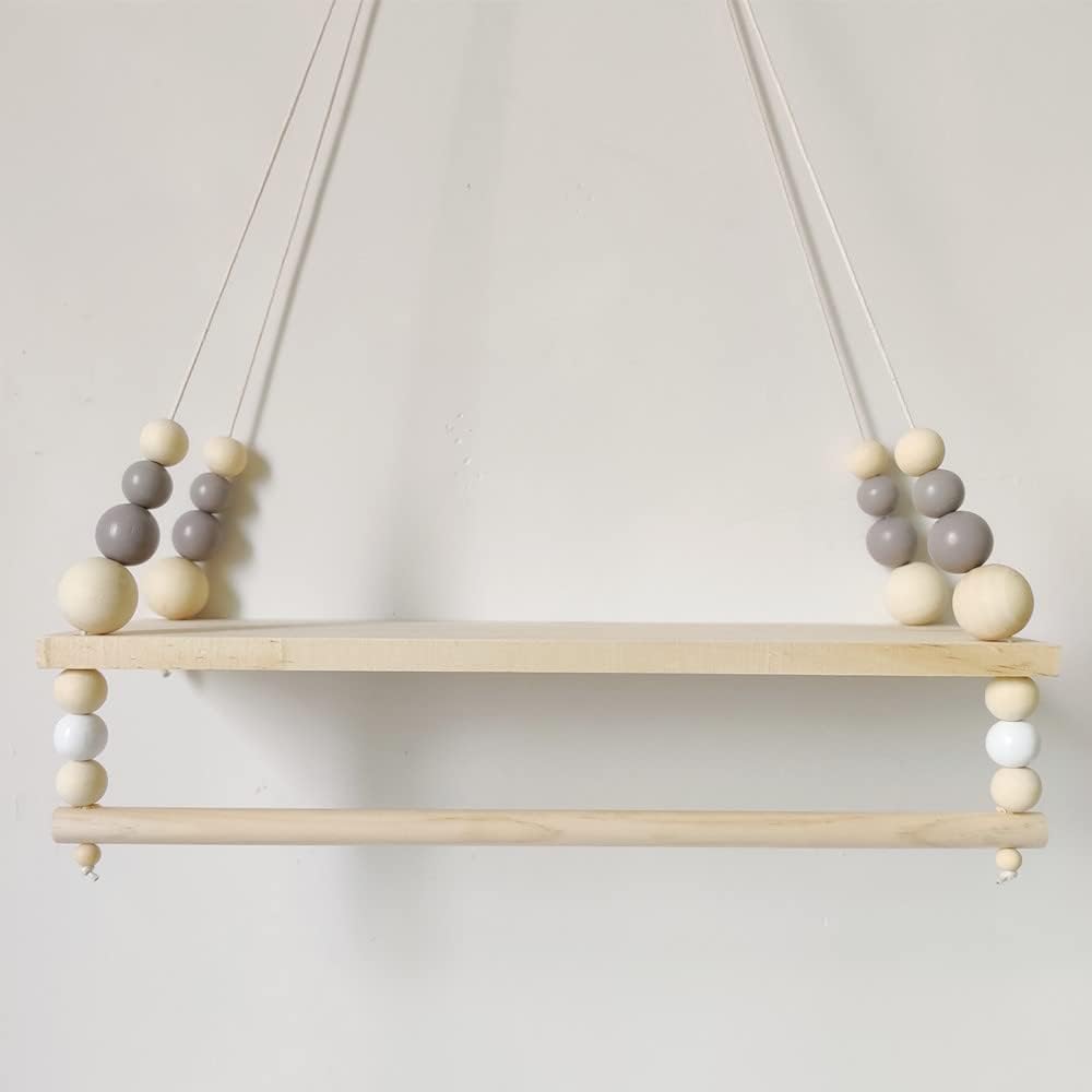 Macrame Wall Hanging Shelf with Wooden Beads