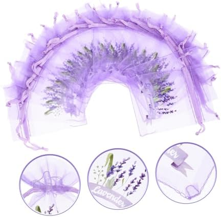 Garneck 20pcs Lavender Drawstring Bags for Home Fragrance Storage and Organization