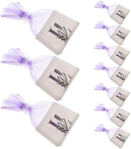LOGOFUN 10PCS Lavender Sachet Drawstring Bags