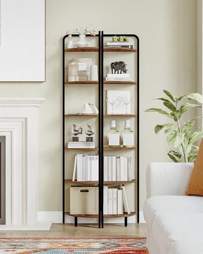 Corner Shelf Stand with 6 Tiers and Metal Frame