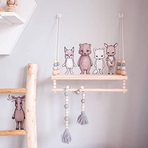 Macrame Wall Hanging Shelf with Wooden Beads