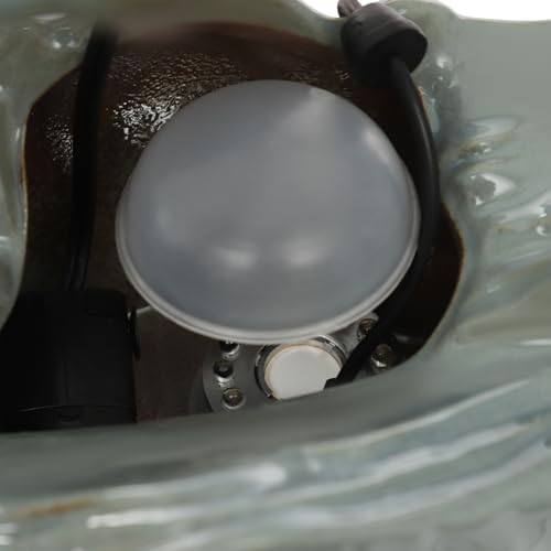 Stylish Tabletop Water Fountain with LED Light and Atomizer