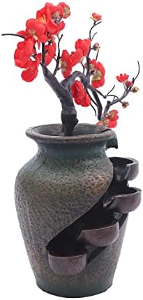 Decorative Indoor Tabletop Fountain with Simulation Tree Flowers