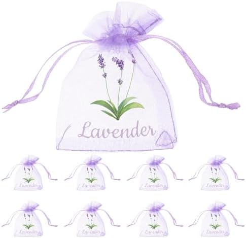 LOGOFUN 20PCS Lavender Sachet Drawstring Bags for Home Fragrance