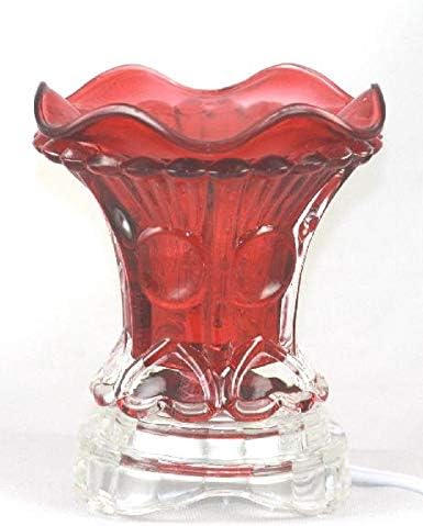 Red Electric Glass Fragrance Scented Oil Warmer with Dimmer Switch