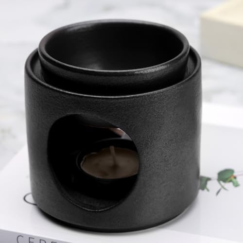 Ceramic Diffuser Black Oil Burner with Tealight Holder