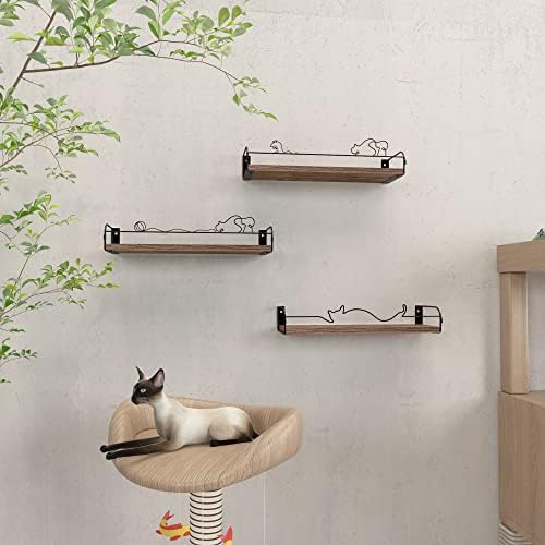 Lyeasw Floating Shelves Cat Wall Shelf Set of 3