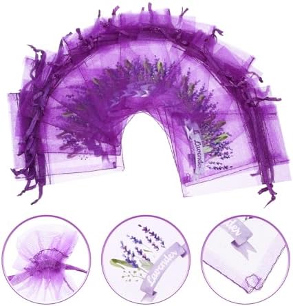 LOGOFUN 20pcs Lavender Sachet Pouches for DIY Crafts Wedding Party Supplies Purple