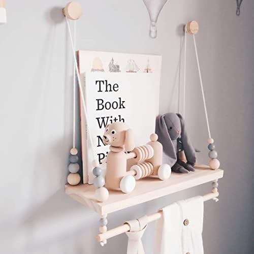 Macrame Wall Hanging Shelf with Wooden Beads