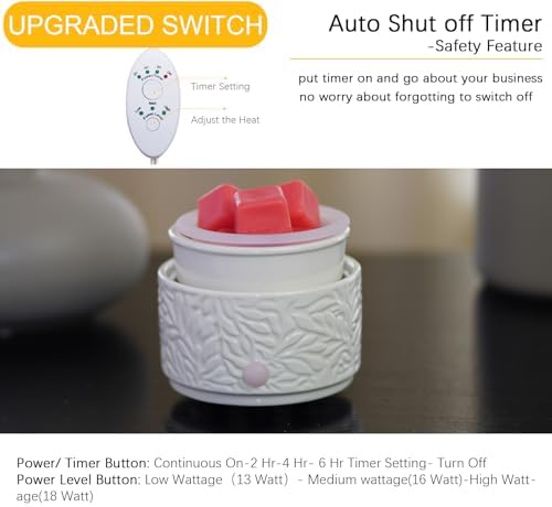 ElusiaKa Wax Melt Warmer with Timer and Silicone Liner 3-in-1
