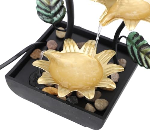 Tomotato Tabletop Fountain with Adjustable Flow and LED Light