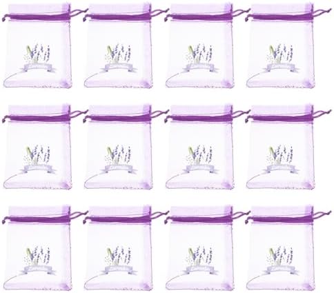 LOGOFUN 20PCS Dark Purple Lavender Sachet Bags 1