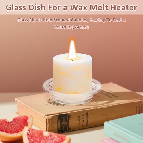 2Pcs Glass Wax Warmer Dish for Aromatherapy Lamps