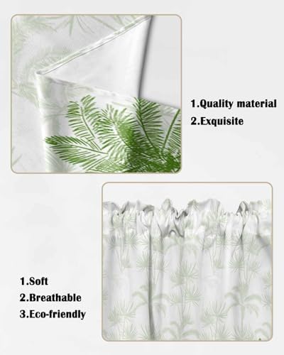 Green Palm Trees Swag Valances for Windows 36 Inch Set