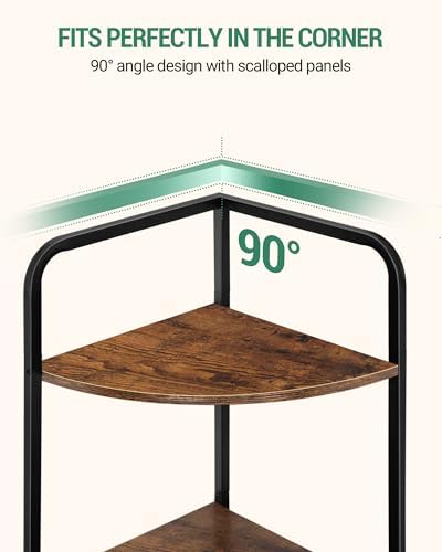 Corner Shelf Stand with 6 Tiers and Metal Frame