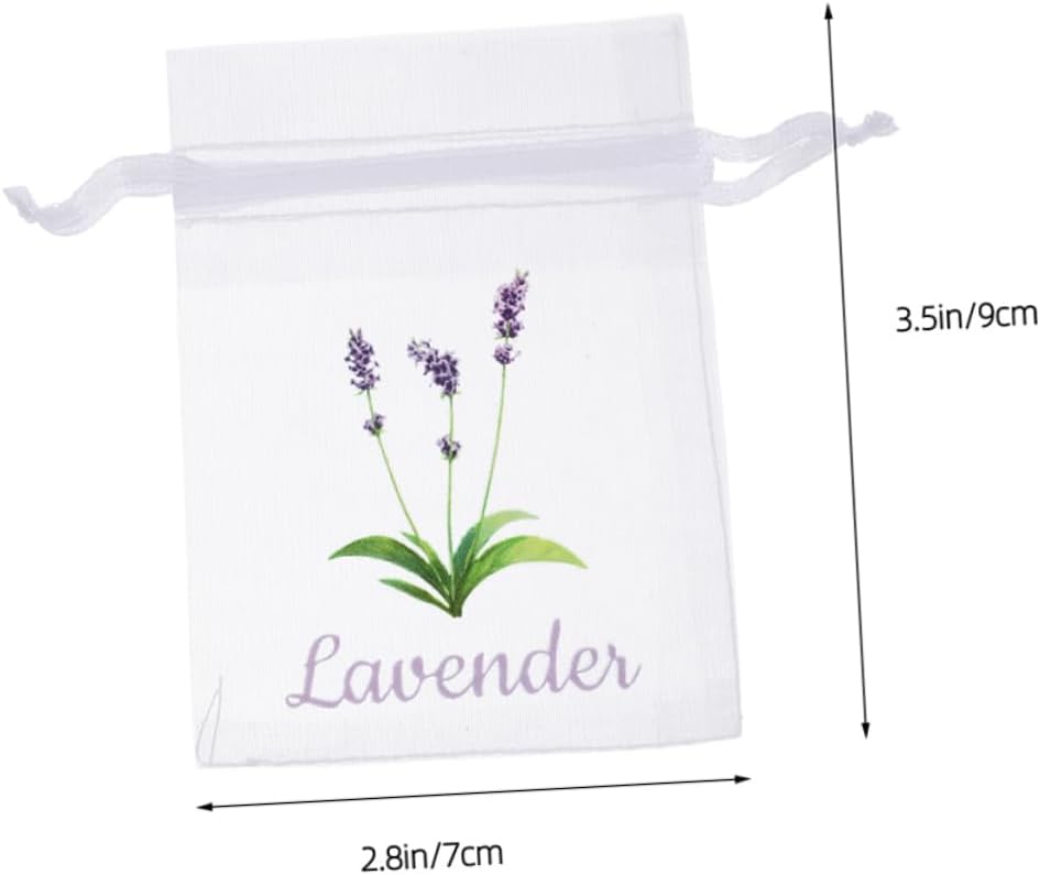 Wakauto 50pcs Lavender Sachet Bags Drawstring Mesh Pouches for Dried Flowers Spices