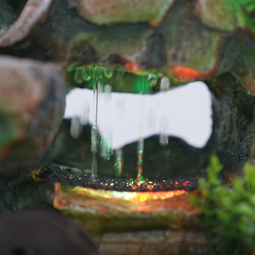 LEYSRIS Desktop Fountain with LED Light and Wheels