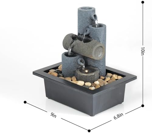 Tabletop Fountain with Waterfall and LED Lights