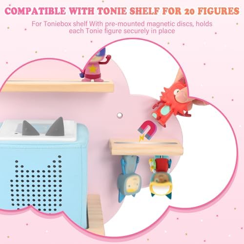 Tonies Box Organizer Magnetic Floating Shelf Pink