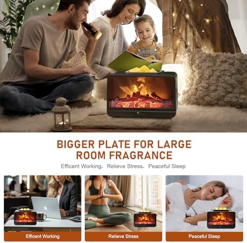EQUSUPRO Flame Effect Wax Melter Electric Burner with 4 Timer Settings