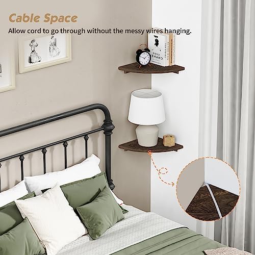 Forbena Floating Corner Shelves Set of 4 Dark Brown