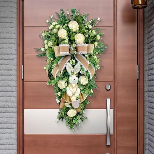 Tachiuwa Easter Teardrop Wreath Hanging Decoration