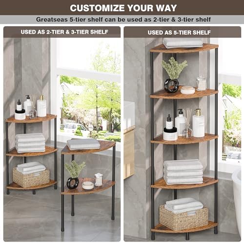 Greatseas 5 Tier Tall Corner Plant Stand Shelf