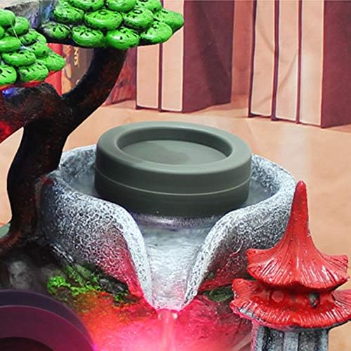 KONGKUNI Tabletop Waterfall Fountain with LED Light and Pump