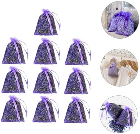 LIFKOME 10pcs Lavender Sachets for Closets Cars and Wardrobes