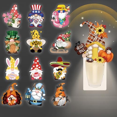 13 Pcs Gnome Fragrance Plug In with Night Light