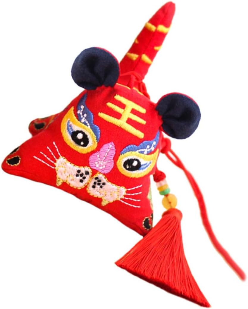 1pc Delicate Embroidered Tiger Design Sachet Container