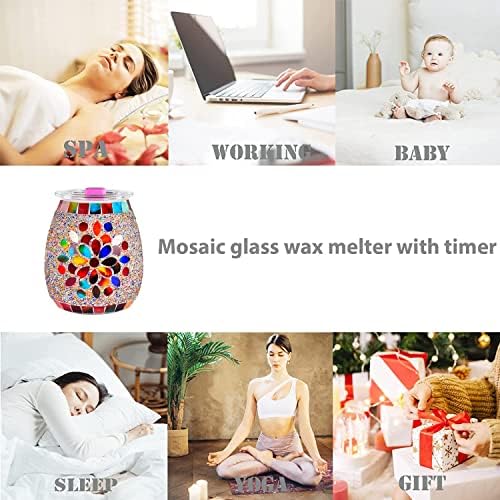 Dicimi Mosaic Glass Electric Wax Melts Warmer - Petal Design