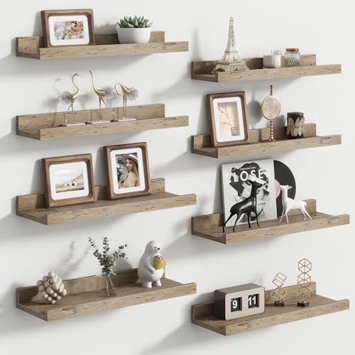 FLYJOE Floating Picture Ledge Shelves Set of 8