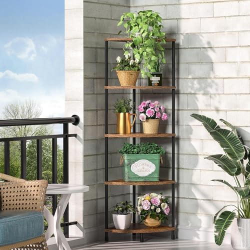 Greatseas 5 Tier Tall Corner Plant Stand Shelf