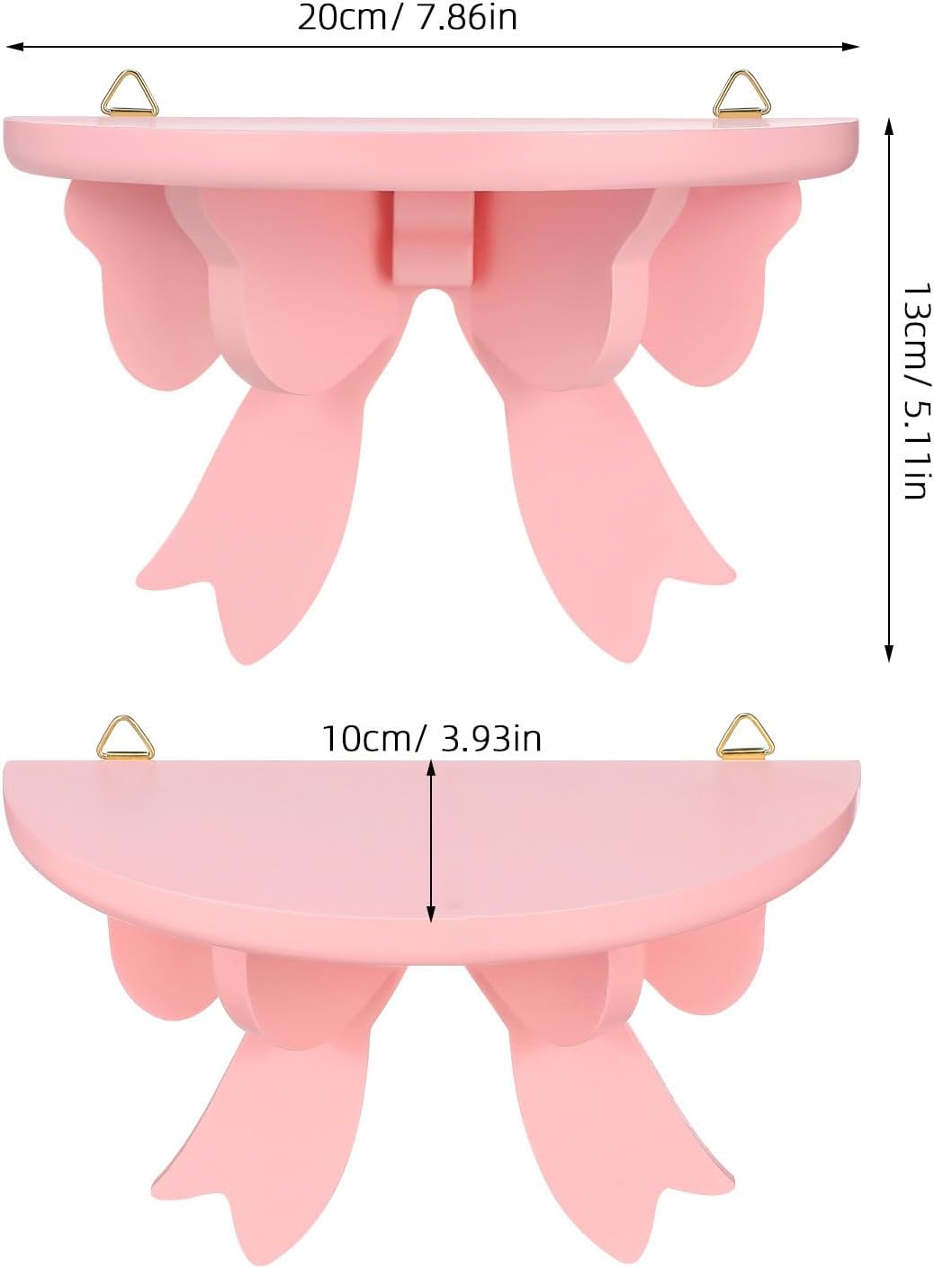 Pink Floating Shelves Rustic Bow Frame Wall Decor