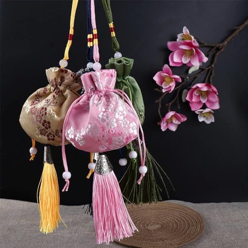 Women Brocade Sachet with Plum Flower Design