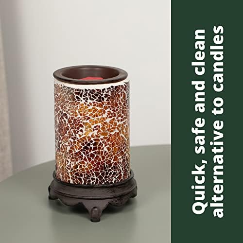 VP Home Wall Plug-in Wax Warmer - Mosaic Glass Amber Light Fragrance Diffuser