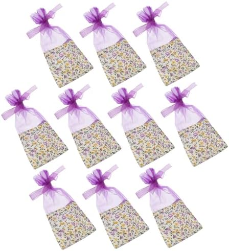 OUNONA 10pcs Lavender Sachet Bags with Drawstring Closure