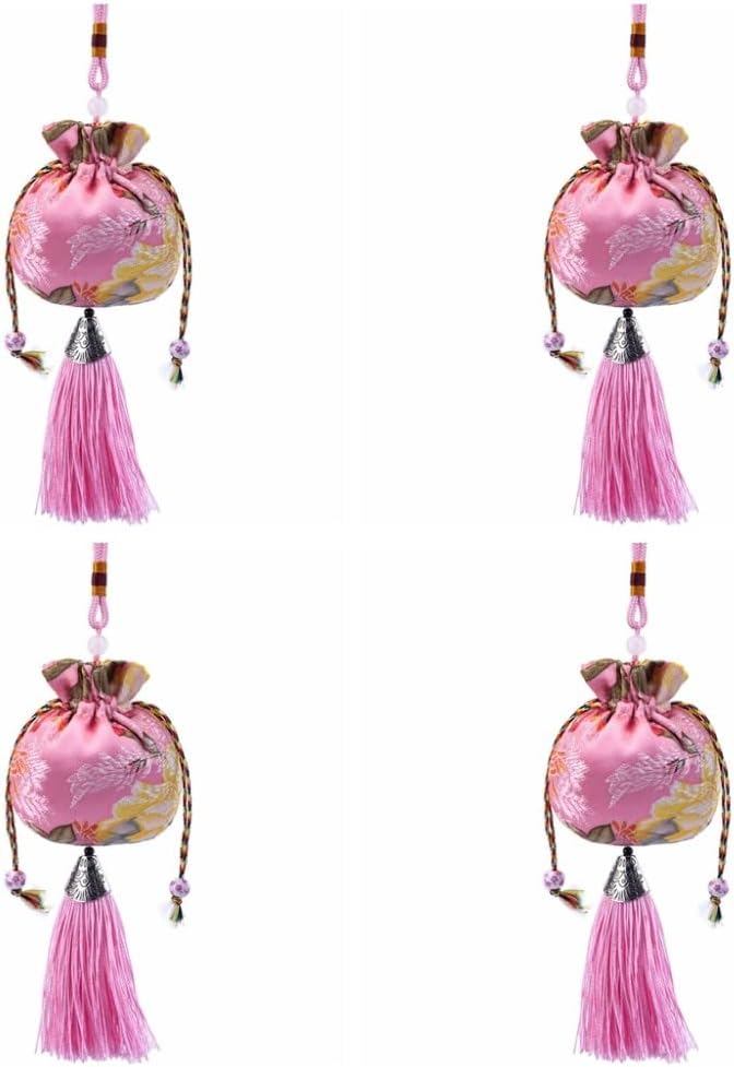 4 Pcs Embroidered Flower Scent Sachet Bags with Tassel Drawstring 1