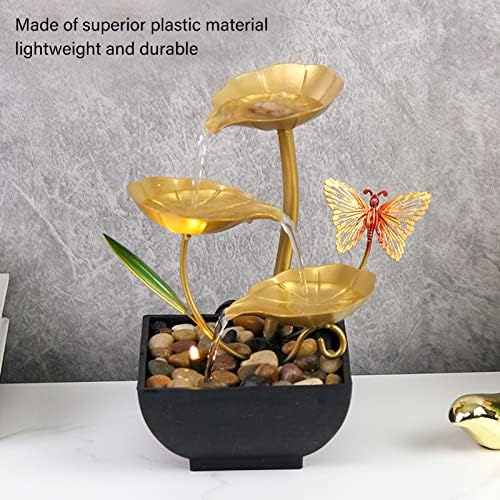 Tabletop Waterfall Fountain with LED Light and 3 Speed Pump