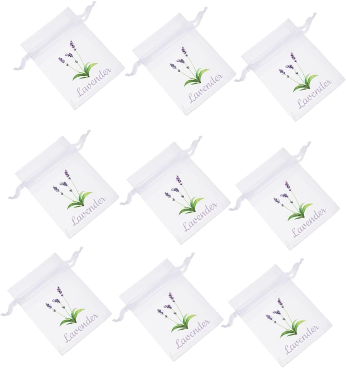 Wakauto 50pcs Lavender Sachet Bags Drawstring Mesh Pouches for Dried Flowers Spices