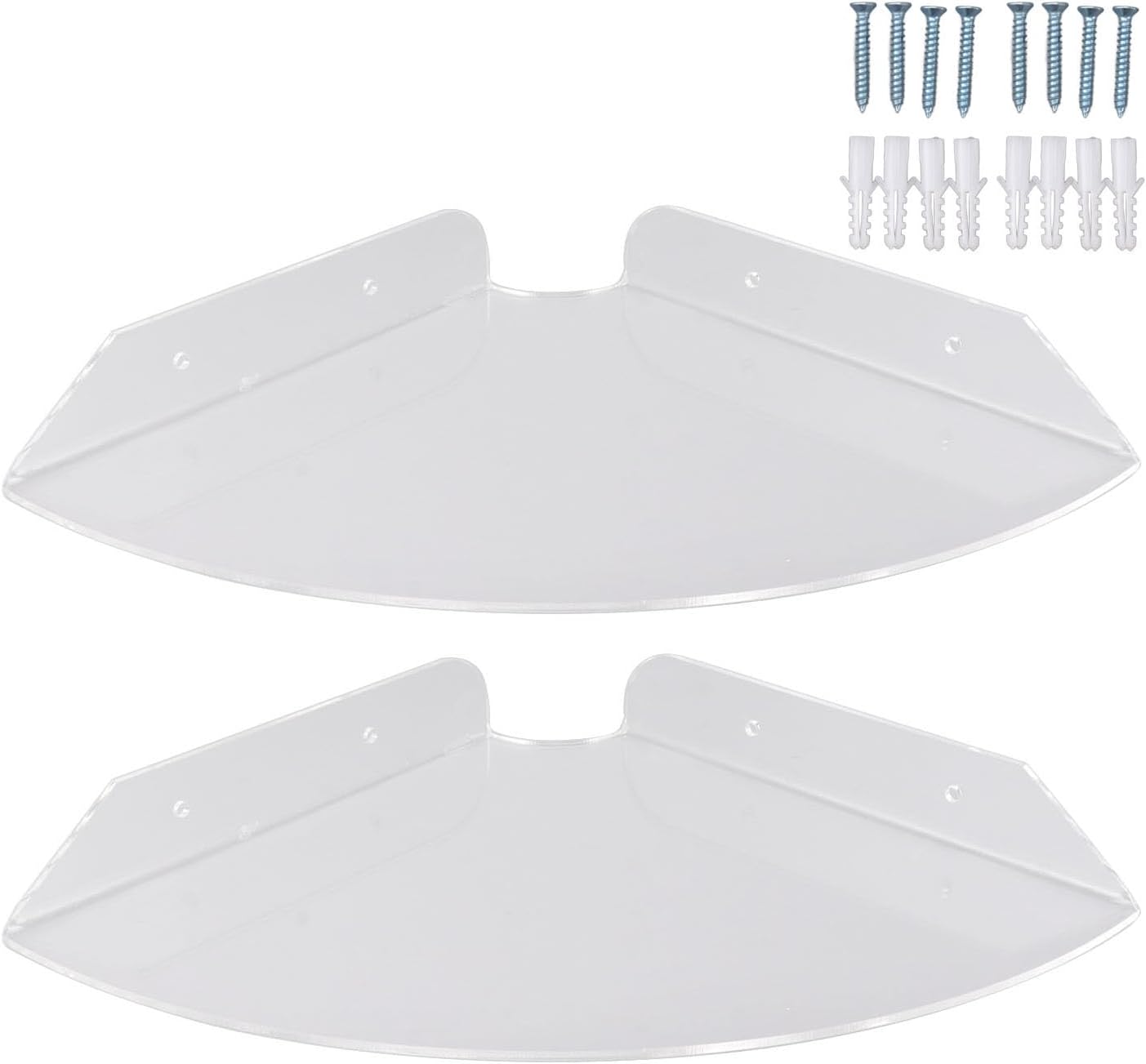 Locadence 2Pcs Floating Corner Shelves Transparent Acrylic