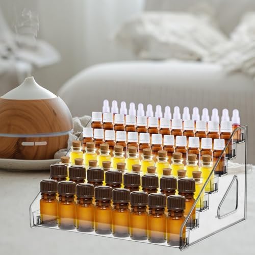 2 Pack 7 Tier Essential Oil Organizer Clear Holder Display Rack